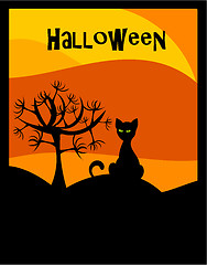 Image showing Halloween background with cat