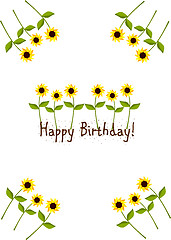 Image showing Birthday card with sunflowers