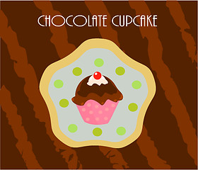 Image showing Cupcake chocolate card