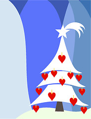 Image showing Christmas tree in winter
