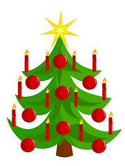 Image showing Vector Christmas tree with candles