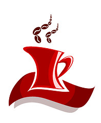 Image showing Coffee in red cup