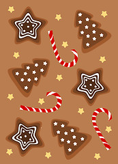 Image showing Christmas gingerbread background