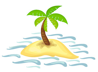 Image showing Palm tree on island