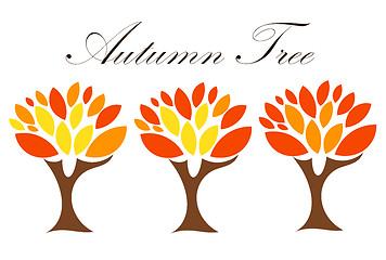 Image showing Three autumn trees