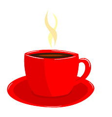 Image showing Coffee in red cup