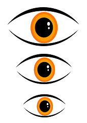 Image showing Three orange eyes