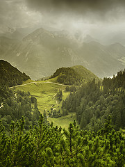 Image showing View from the mountain Herzogstand