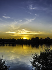 Image showing Sunset on a lake in Germany