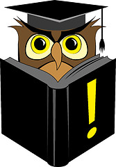 Image showing Wise owl reading book