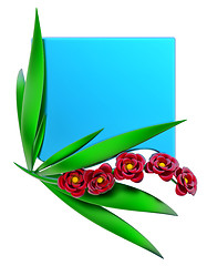 Image showing form with leafs and red flowers