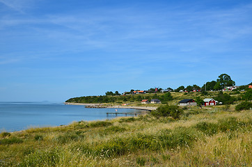 Image showing View over a bay at summertime