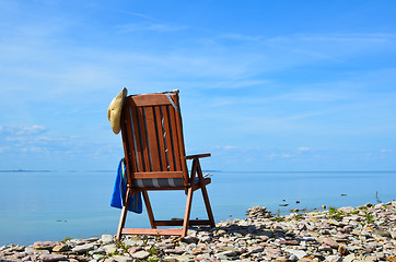 Image showing Nice view from wooden chair