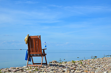 Image showing Chair with ocean view