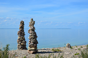 Image showing Stone piles