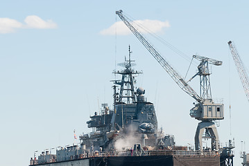 Image showing Ship in Baltiysk dry dock