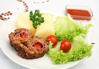 Image showing Beef roulade meal