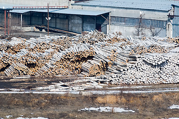 Image showing pile of wood logs