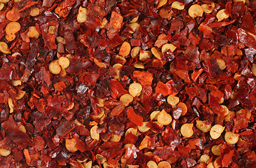 Image showing Crushed chili macro