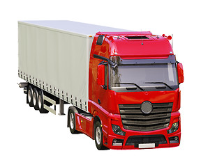 Image showing Semi-trailer truck isolated