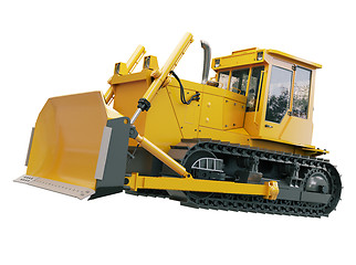 Image showing Heavy crawler bulldozer  isolated 