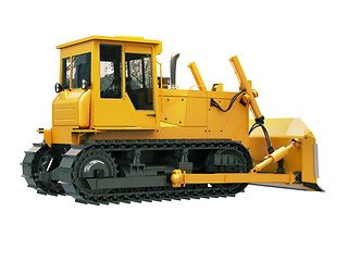 Image showing Heavy crawler bulldozer  isolated 