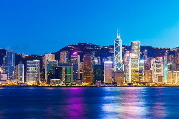 Image showing Hong Kong skyline at night