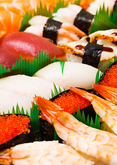 Image showing Assorted japanese sushi
