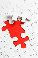 Image showing Incomplete puzzle with missing piece