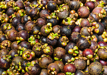 Image showing Mangosteen in the market of Thailand