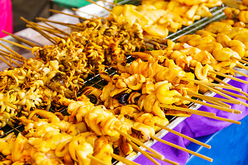 Image showing Thai style roasted stick on street