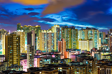 Image showing Kowloon district in Hong Kong at night