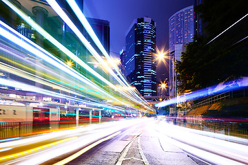 Image showing Traffic trail in a city