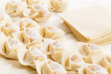 Image showing Homemade dumpling and raw material