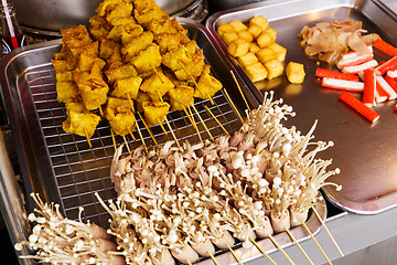 Image showing Thai style grilled food on market