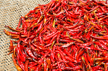 Image showing Red Chili peppers on basket