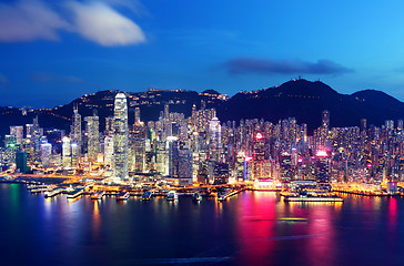 Image showing Hong Kong skyline at night