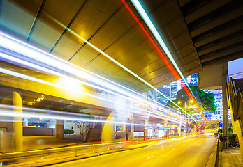 Image showing Traffic trail at night