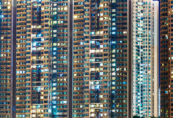 Image showing Apartment building at night