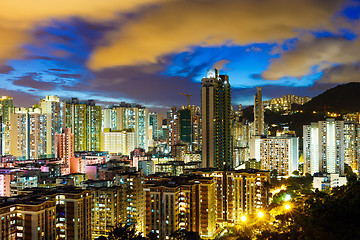 Image showing Kowloon downtown at night