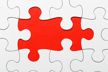 Image showing Incomplete puzzle with missing piece