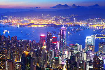 Image showing Hong Kong skyline from the peak