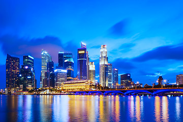 Image showing Singapore skyline at night