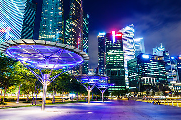 Image showing Singapore skyline at night