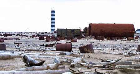 Image showing drums on Arctic coast