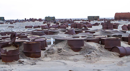 Image showing drums on Arctic coast