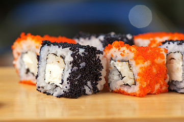 Image showing tobico sushi rolls