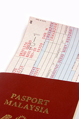 Image showing Passport And Airline Ticket