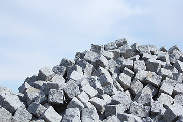 Image showing Gray Cobblestones - Granite