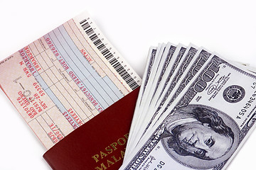 Image showing Airline Ticket And Money